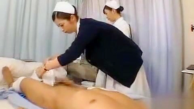 Watch as this luscious Japanese nurse masters her handjob technique!