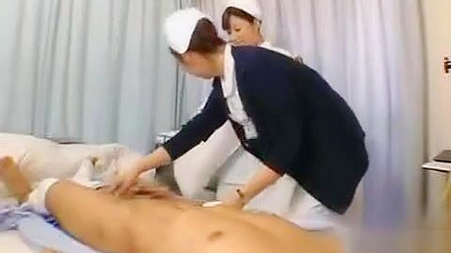 Watch as this luscious Japanese nurse masters her handjob technique!