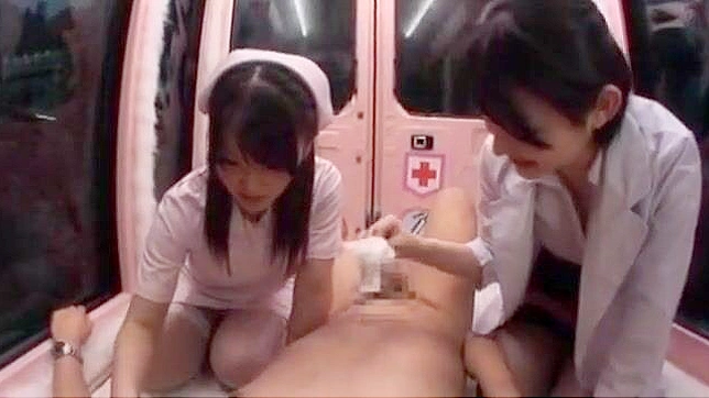 Japanese Nurse beauty, Kaho Imai, rubs her wet pussy on a dick and gives a proper hand job!