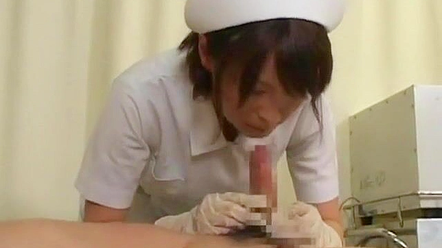 Dirty Japanese Nurse waitress gets her tight holes destroyed and creampied by more clients