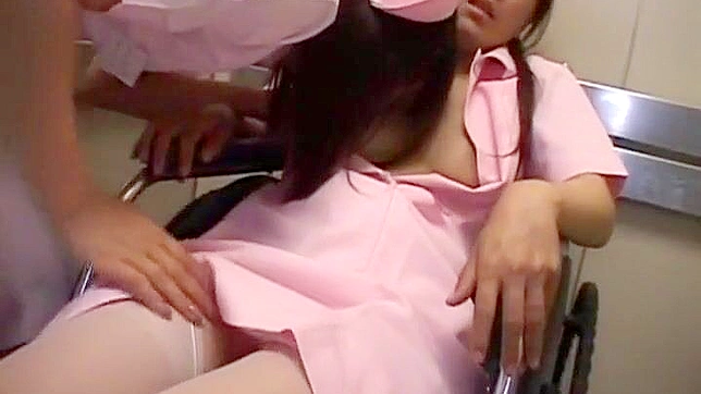 Sexy teen Japanese Nurse girl in white swim suit get massage and fucked. Delicious.