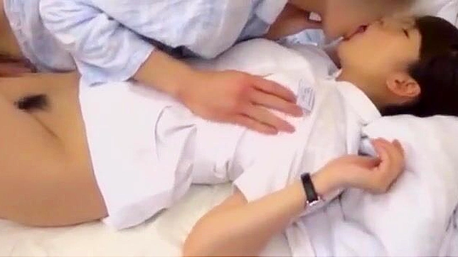 Pretty Japanese Nurse maid just loves having her hairy pussy licked