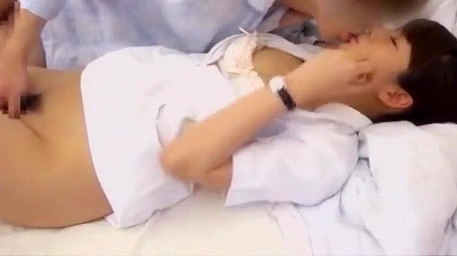 Pretty Japanese Nurse maid just loves having her hairy pussy licked