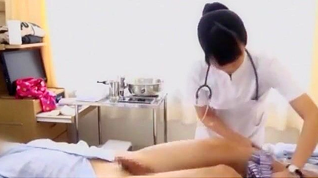 Pretty Japanese Nurse maid just loves having her hairy pussy licked