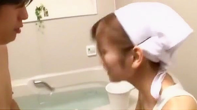 Hot Japanese Nurse college girl teen +18 makes a nice blowjob