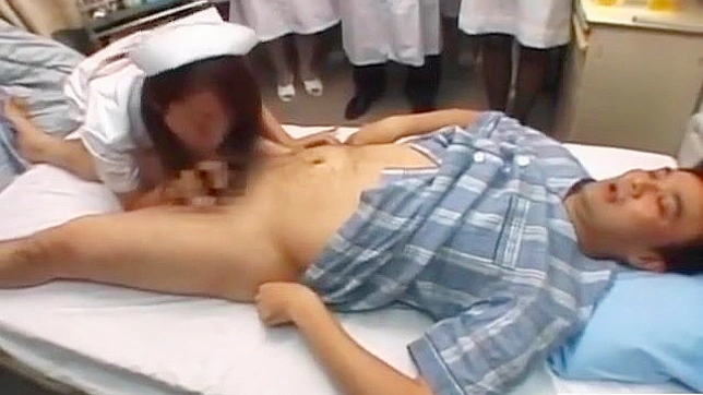 JAV Nurse's Naughty Training ~ Squeezing Patient's Luscious Treasure