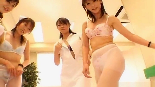 Beautiful Japanese Nurse hottie sucks a thick cock before being screwed