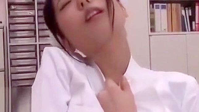 Caught in the Act ~ Horny Japanese Nurse Masturbating on the Job!