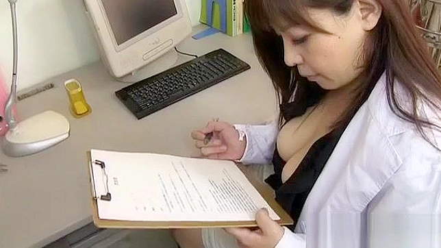 Japanese Nurse Aina Nanjyo has big juicy tits she uses for a titty fuck