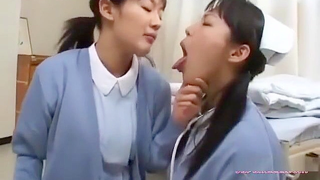 Naughty Nurses Sucking Each Other's Tongues and Spitting on the Hospital Floor