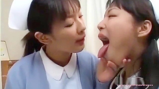 Naughty Nurses Sucking Each Other's Tongues and Spitting on the Hospital Floor