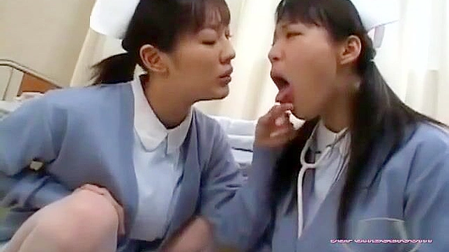 Naughty Nurses Sucking Each Other's Tongues and Spitting on the Hospital Floor