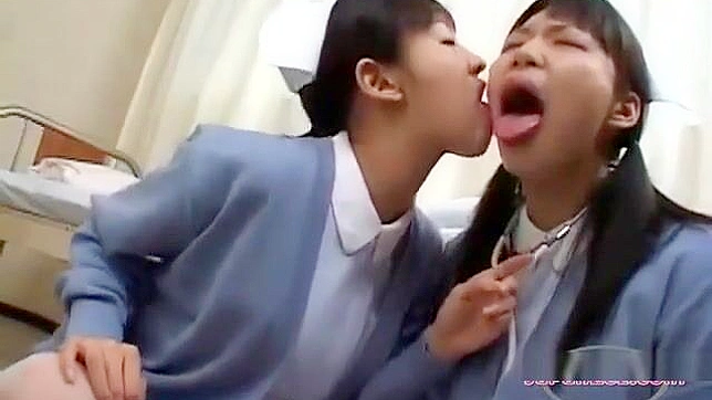 Naughty Nurses Sucking Each Other's Tongues and Spitting on the Hospital Floor