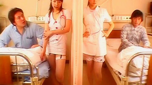 Japanese JAV Models in Naughty Nurse Foursome ~ Get Ready for an Unforgettable Ride!