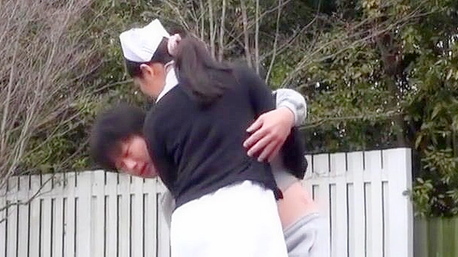 Japanese Nurse Delights in Steamy Outdoor Sex