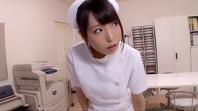 Sexy Japanese Nurse woman with huge tits gets a sexy massage while vibrator stuck in her tight pussy