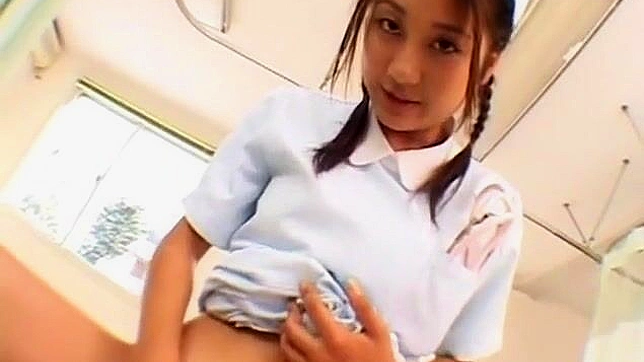 Busty Japanese Nurse Babe Loves Getting Her Nipples Pinched Hard and Her Tight Hairy Pussy Fingered