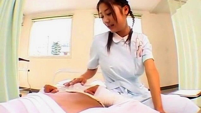 Busty Japanese Nurse Babe Loves Getting Her Nipples Pinched Hard and Her Tight Hairy Pussy Fingered