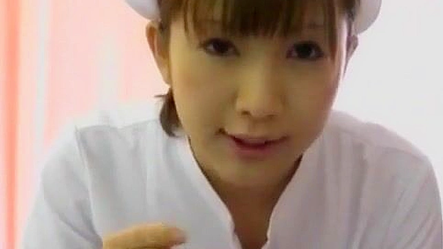 Sweet Japanese Nurse redhead enjoys a bath with her man before sucking him off