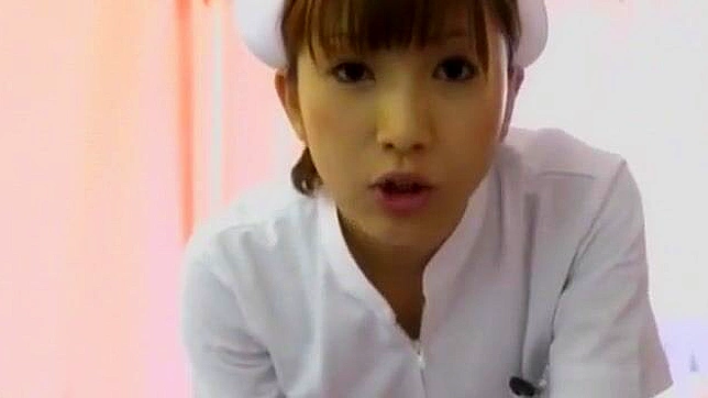 Sweet Japanese Nurse redhead enjoys a bath with her man before sucking him off