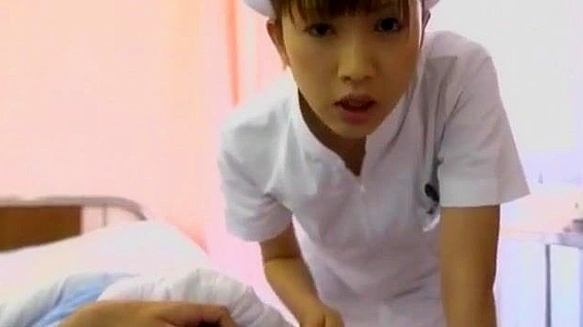 Sweet Japanese Nurse redhead enjoys a bath with her man before sucking him off