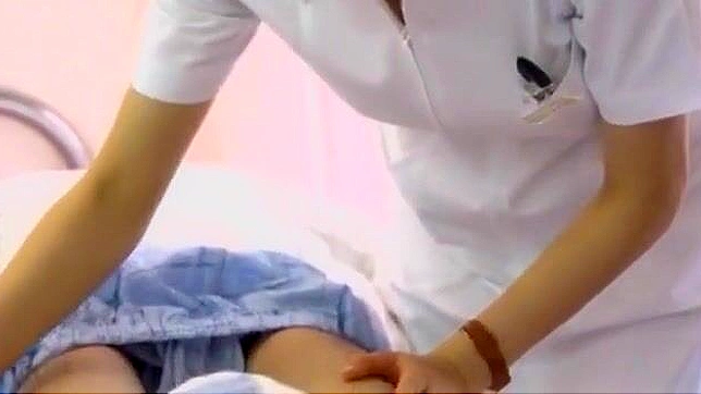 Sweet Japanese Nurse redhead enjoys a bath with her man before sucking him off