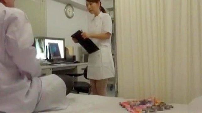 Satisfy Your Cravings with Luscious JAV Star Hibiki Otsuki + 2 More in 'Crazy Nurse' Handjob Scene