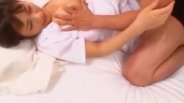 Sexy Japanese Nurse student girl want a cock in her tight hairy pussy