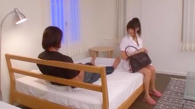 Sexy Japanese Nurse student girl want a cock in her tight hairy pussy