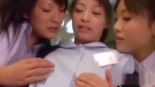 Japanese Nurses' Passionate Kiss & Threesome with Breast Rubbing - Forbidden Pleasure Revealed!