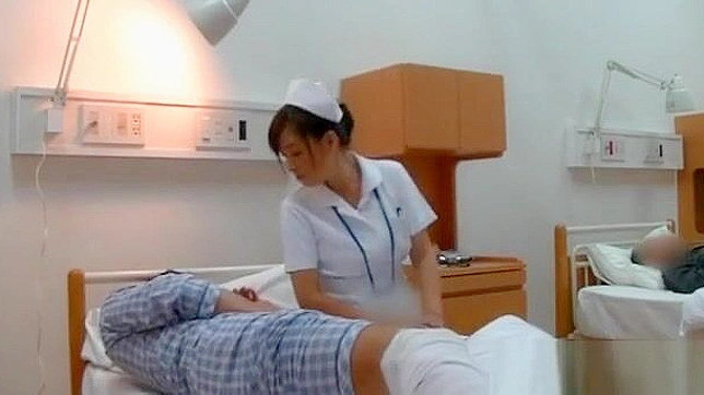 JAV cutie takes it all in ~ steamy nurse action on camera