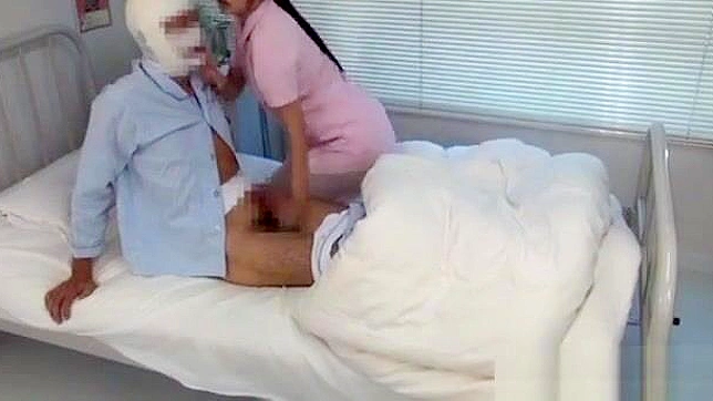 Japanese Nurse babe gets fucked and filled with cum in dirty gangbang