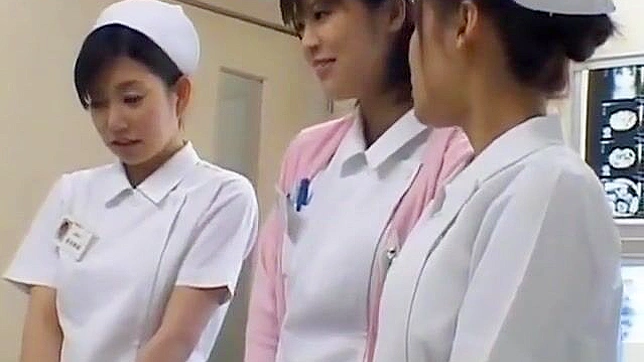 Horny Asian nurses take turns riding patient