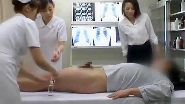 Horny Asian nurses take turns riding patient