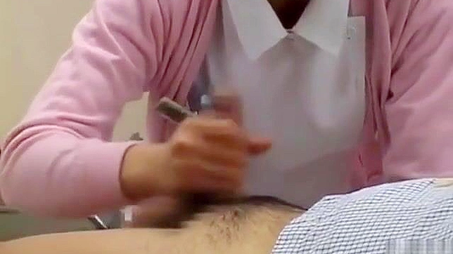 Horny Asian nurses take turns riding patient