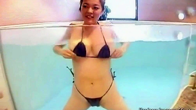 JAV Enchantress with Luscious Big Boobs Blows a Dick and Gets Fucked by a Lucky Guy on a Mini Pool