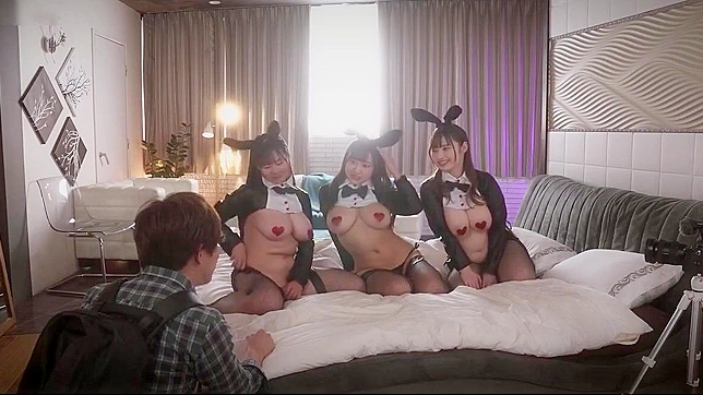 JAV Beauties in Love Hotel with Bunny Girls - Part 1 - Himesaki Hana, Mizuhara Misono, and Kamisaka Tomoko