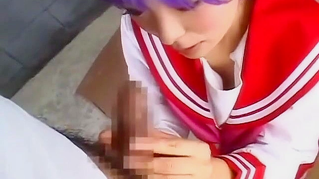 Cum Worship the Alluring Lucky Star Tsukasa with Her Seductive Blowjob!