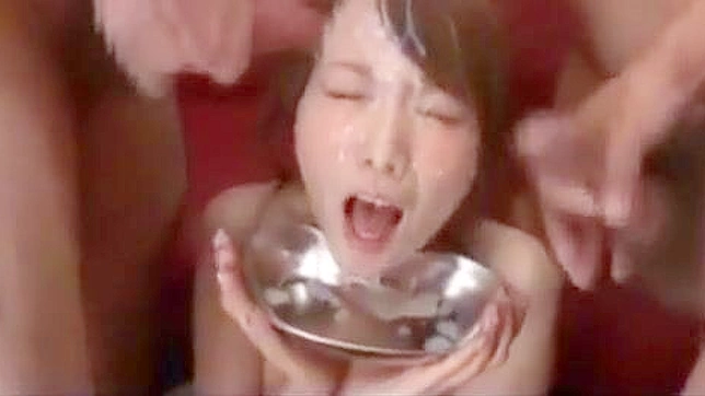 Japanese Bukkake - Watch a Stunning Girl Squirt in a Cum Shower