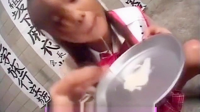 Craving for Asian Cuisine? Watch This Teen Sensation Devour Cum from a Plate like a True Luscious Enchantress!