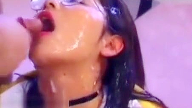 Japanese Beauty Gets a Powerful Facial Bukkake!