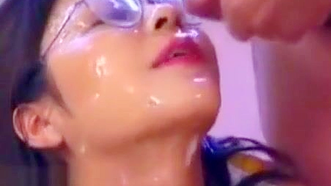 Japanese Beauty Gets a Powerful Facial Bukkake!