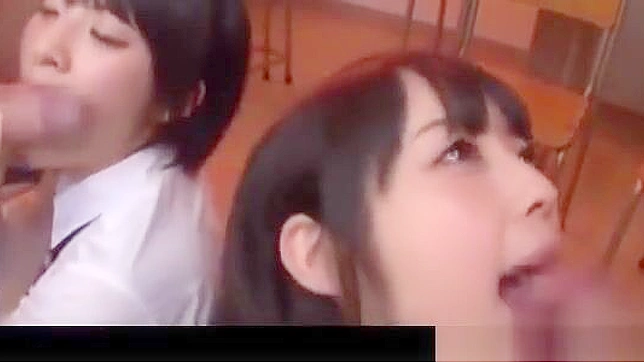 Japanese Schoolgirls Go Wild! Deep Throat BJ, Cum Swallowing, and Bukkake