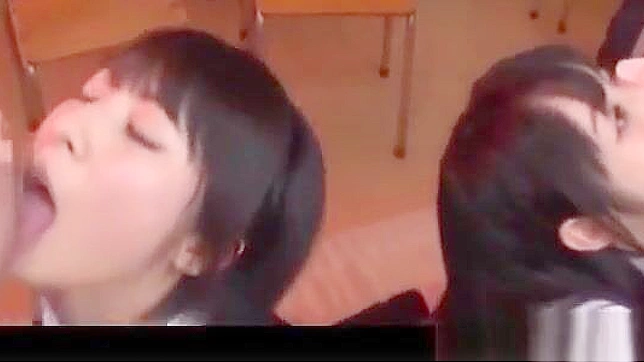 Japanese Schoolgirls Go Wild! Deep Throat BJ, Cum Swallowing, and Bukkake