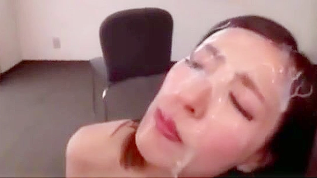 Japanese Beauty Drenched in jizz - A Must-See!