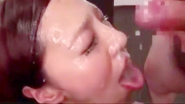 Japanese Beauty Drenched in jizz - A Must-See!