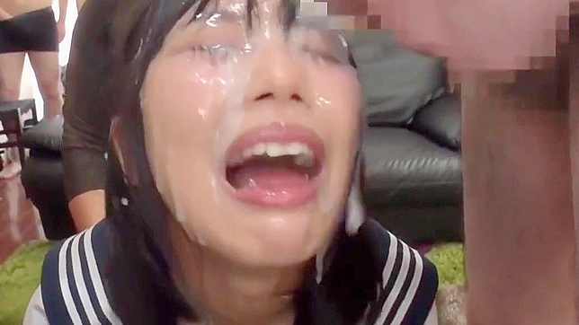 JAV Sensation ~ Adorable Japanese Girl Gets Bukkake Revenge