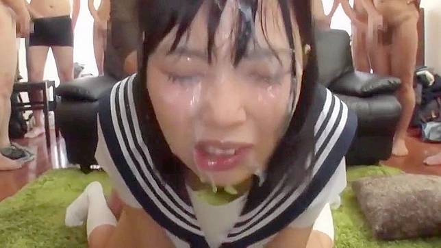 JAV Sensation ~ Adorable Japanese Girl Gets Bukkake Revenge