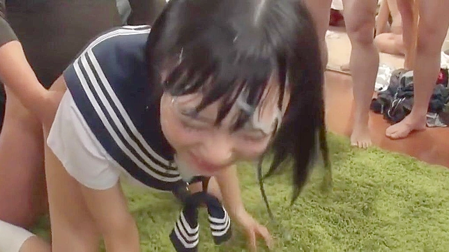 JAV Sensation ~ Adorable Japanese Girl Gets Bukkake Revenge