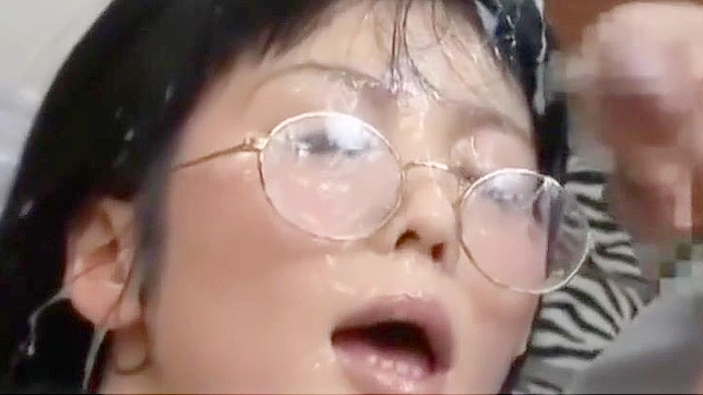 Glasses Bukkake - A Luscious Japanese Enchantress' Ultimate Orgasm Unleashed!